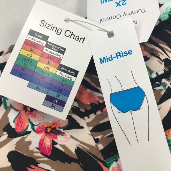 Time And Tru Women's 2X 20W-22W Mid Rise Tummy Control Swim Bottoms Brown New - Picture 6 of 11